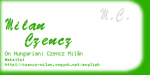 milan czencz business card